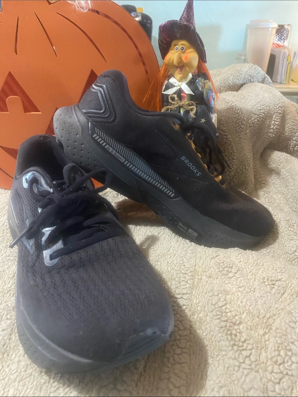Brooks Women's Black Athletic Running Shoes with Subtle Gray Accents